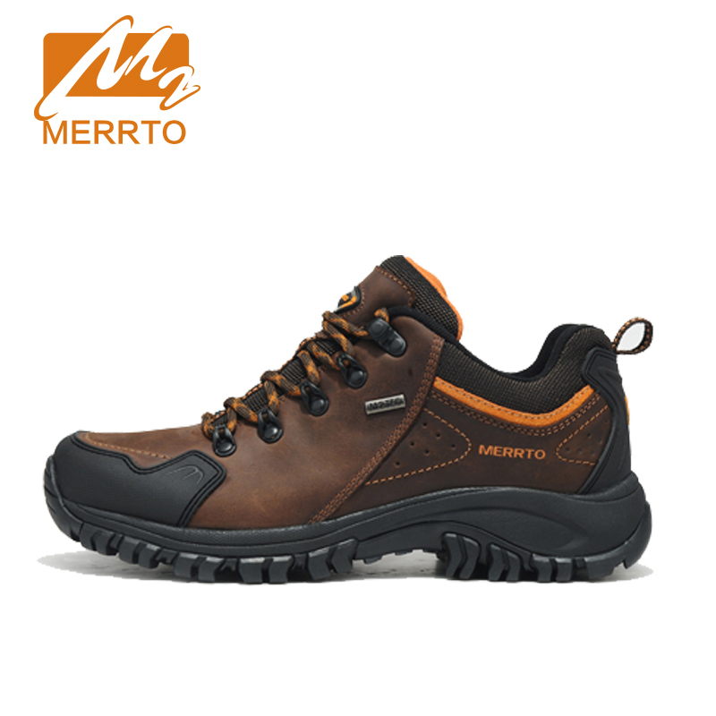 MERRTO Brzail Olympic Men Hiking Shoes Cowhide Outdoor Sneakers Waterproof Breathable Sports Shoes Brand Hiking Shoes#18213