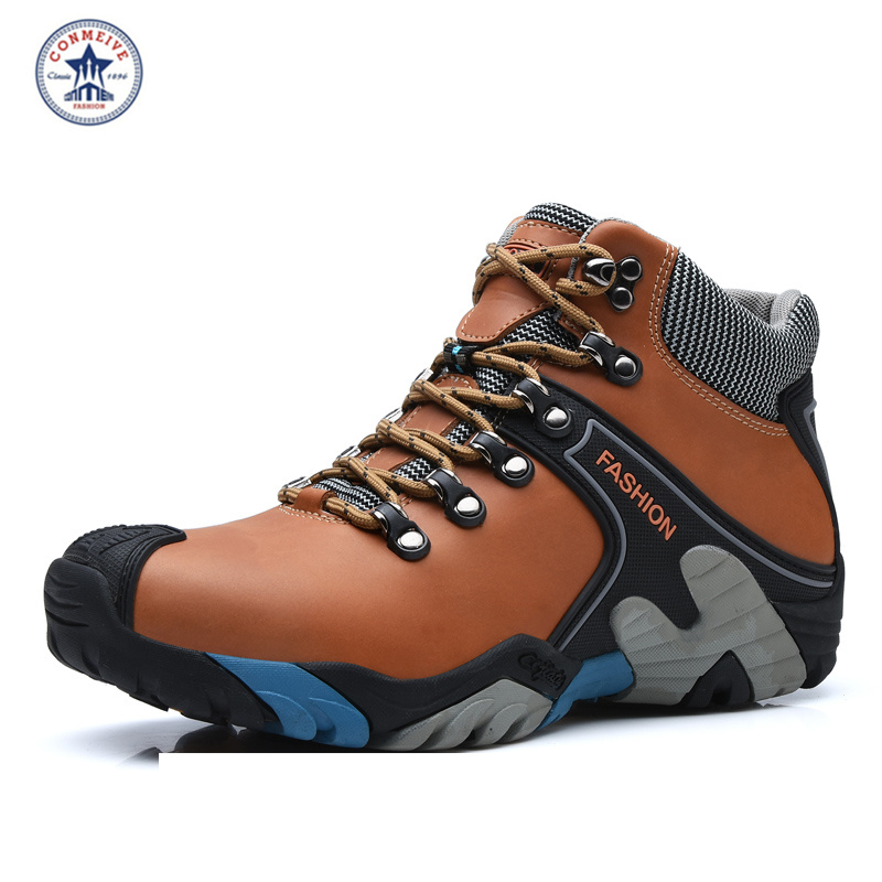 new outdoor mountain hiking shoes men climbing camping shoes-factory-direct trekking scarpe uomo hunting boot Plush Medium(B,M)